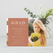 Minimale fotograafpartij Terracotta Clean Photo Gr Kaart (Staand voorkant)