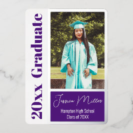 Minimale fotograduatiefestiviteit folie uitnodiging