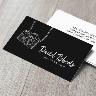 Minimale fotografe camera zwarte fotografie B Visitekaartje