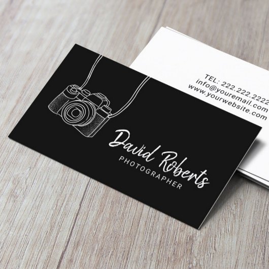 Minimale fotografe camera zwarte fotografie B Visitekaartje
