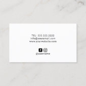 Minimale fotografe camera zwarte fotografie B Visitekaartje (Achterkant)