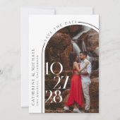 Minimale fotografie met gebold typografie save the date (Voorkant)