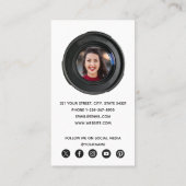 Minimale fotografie Moderne Sociale Media QR Code Visitekaartje (Achterkant)