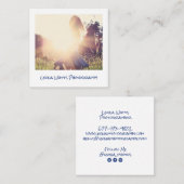Minimale fotografie moderne witte chique fotograaf vierkante visitekaartje (Voorkant / Achterkant)