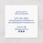 Minimale fotografie moderne witte chique fotograaf vierkante visitekaartje (Achterkant)