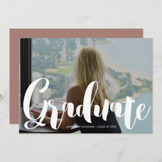 Minimale fotografie Pink Announceme Aankondiging (Voorkant / Achterkant)