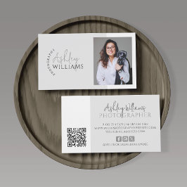 Minimale fotografie QR-code Visitekaartje