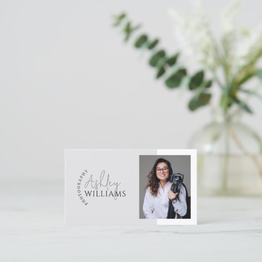 Minimale fotografie QR-code Visitekaartje (Staand voorkant)