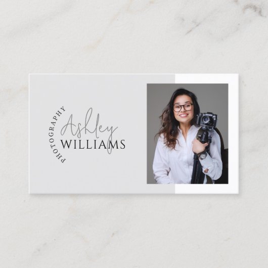 Minimale fotografie QR-code Visitekaartje (Voorkant)