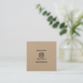 Minimale fotografie social media Instagram kraft Contactkaartje (Staand voorkant)