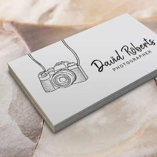 Minimale fotografie van fotograaf en cute camera visitekaartje