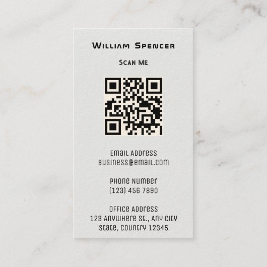 Minimale fotografie Volledige foto Eenvoudig bedri Visitekaartje (Achterkant)