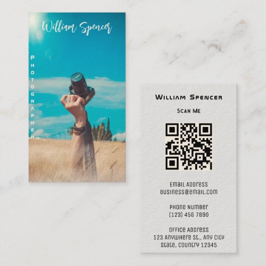 Minimale fotografie Volledige foto Eenvoudig bedri Visitekaartje (Voorkant / Achterkant)