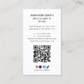 Minimale fotografie Volledige foto Eenvoudig bedri Visitekaartje (Achterkant)