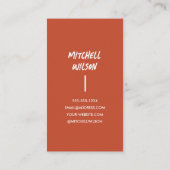 Minimale fotografie, volledige foto Eenvoudig Visitekaartje (Achterkant)