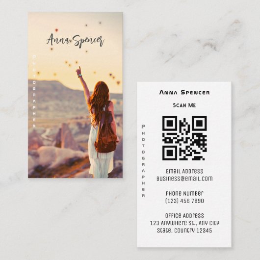 Minimale fotografie, volledige foto Eenvoudig Visitekaartje (Voorkant / Achterkant)