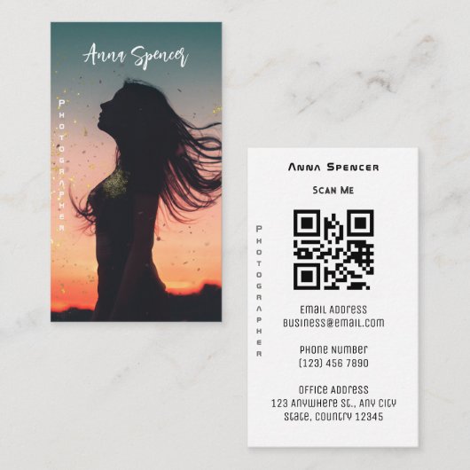 Minimale fotografie, volledige foto Eenvoudig Visitekaartje (Voorkant / Achterkant)