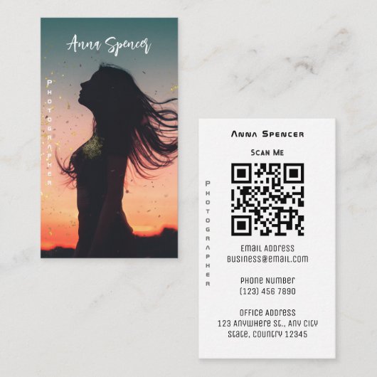 Minimale fotografie, volledige foto Eenvoudig Visitekaartje (Voorkant / Achterkant)