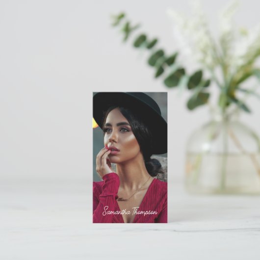 Minimale fotografie Volledige foto Modern Visitekaartje (Staand voorkant)