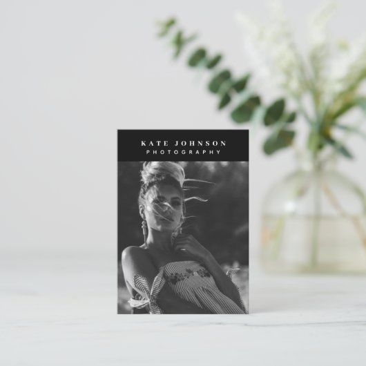 Minimale fotografie Volledige foto Trendy Visitekaartje (Staand voorkant)