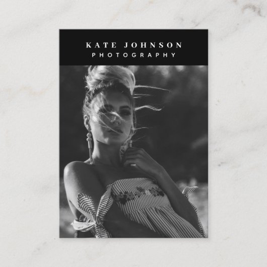 Minimale fotografie Volledige foto Trendy Visitekaartje (Voorkant)