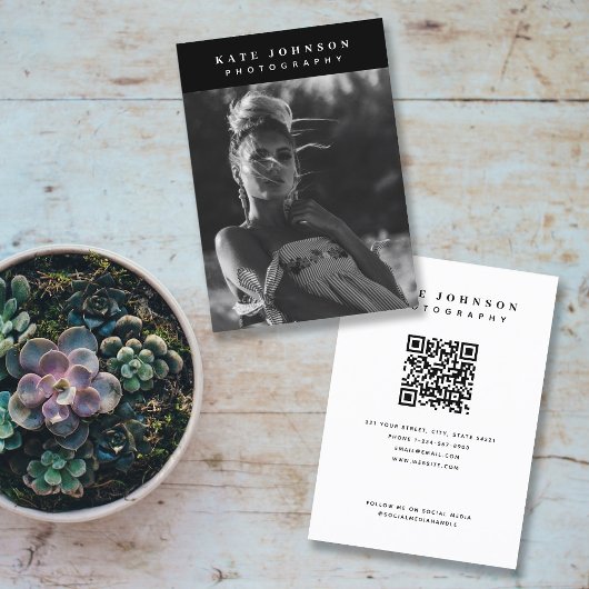 Minimale fotografie Volledige foto Trendy Visitekaartje