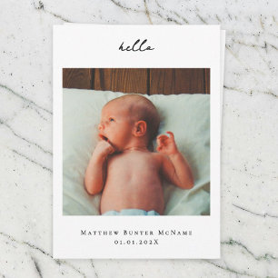 Minimale fotokaart voor aankondiging van Baby