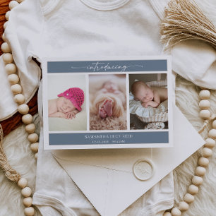 Minimale fotokaart voor aankondiging van baby's ge