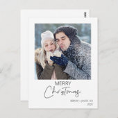 Minimale fotokaart voor kerst met feestdagen briefkaart (Voorkant / Achterkant)