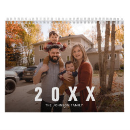 Minimale fotokalender voor de familie kalender