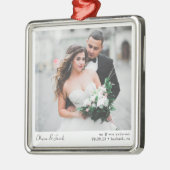 Minimale fotokalligrafie bruiloft metalen ornament (Links)