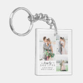 Minimale fotokalligrafie bruiloft sleutelhanger (Voorkant Links)