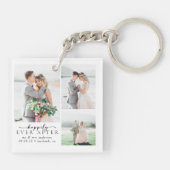 Minimale fotokalligrafie bruiloft sleutelhanger (Achterkant)