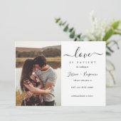Minimale fotoliefde is uitstel van patiëntbruiloft kaart (Staand voorkant)