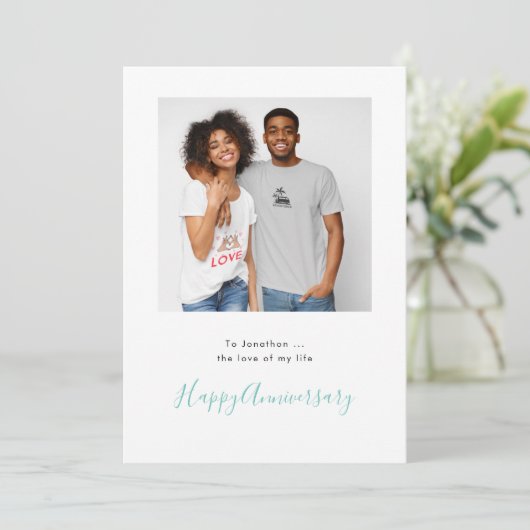 Minimale fotonaam Aangepaste Blauwgroen Jubileum k (Staand voorkant)