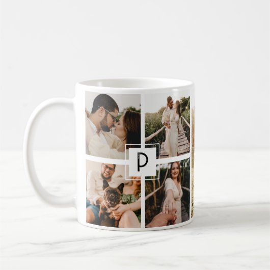 Minimale fotoserie Collage Modern Gift Koffiemok (Links)