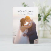 Minimale fotosjabloon bruiloft Hartelijk dank Save The Date (Staand voorkant)