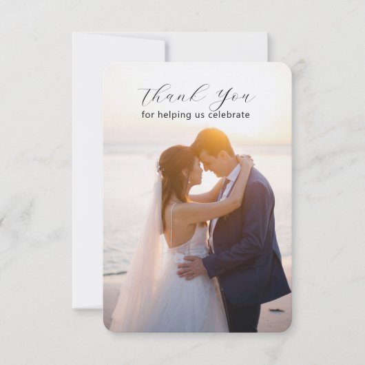 Minimale fotosjabloon bruiloft Hartelijk dank Save The Date (Voorkant)