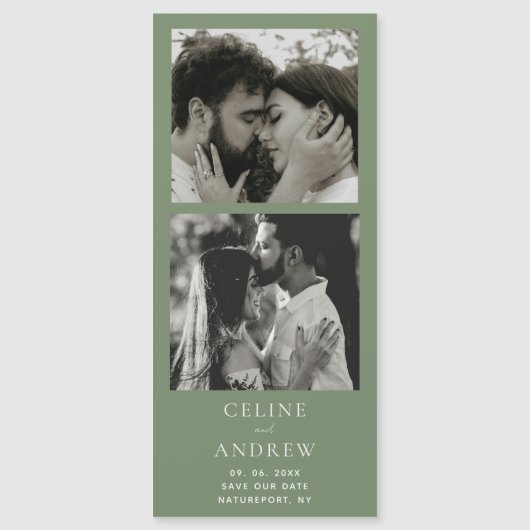 Minimale Fotostrip Magnetische bruiloft Bewaar de  (Voorkant)