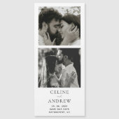 Minimale Fotostrip Magnetische bruiloft Bewaar de  (Voorkant)