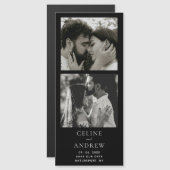 Minimale Fotostrip Magnetische bruiloft Bewaar de  (Voorkant / Achterkant)