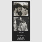 Minimale Fotostrip Magnetische bruiloft Bewaar de  (Voorkant)