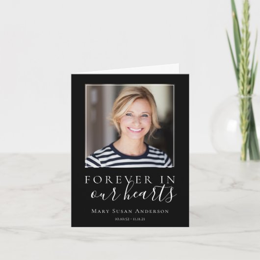 Minimale fotosympathie begrafenis bedankt kaart (Voorkant)