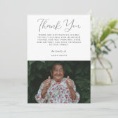 Minimale fotosympathie Calligrafie begrafenis Bedankkaart (Staand voorkant)