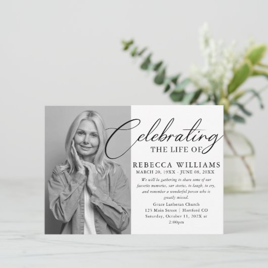 Minimale fotoviering van de begrafenis van het lev kaart (Staand voorkant)