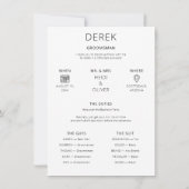 Minimale fotovoorstel Aanvraag Groomsman Info Kaar Kaart (Achterkant)