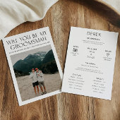 Minimale fotovoorstel Aanvraag Groomsman Info Kaar Kaart