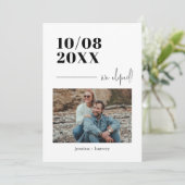 Minimale fotoweddenschap aankondiging (Staand voorkant)