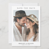 Minimale fotoweddenschap Save the Date Invitation (Achterkant)