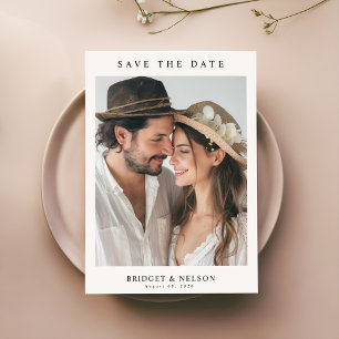 Minimale fotoweddenschap Save the Date Invitation